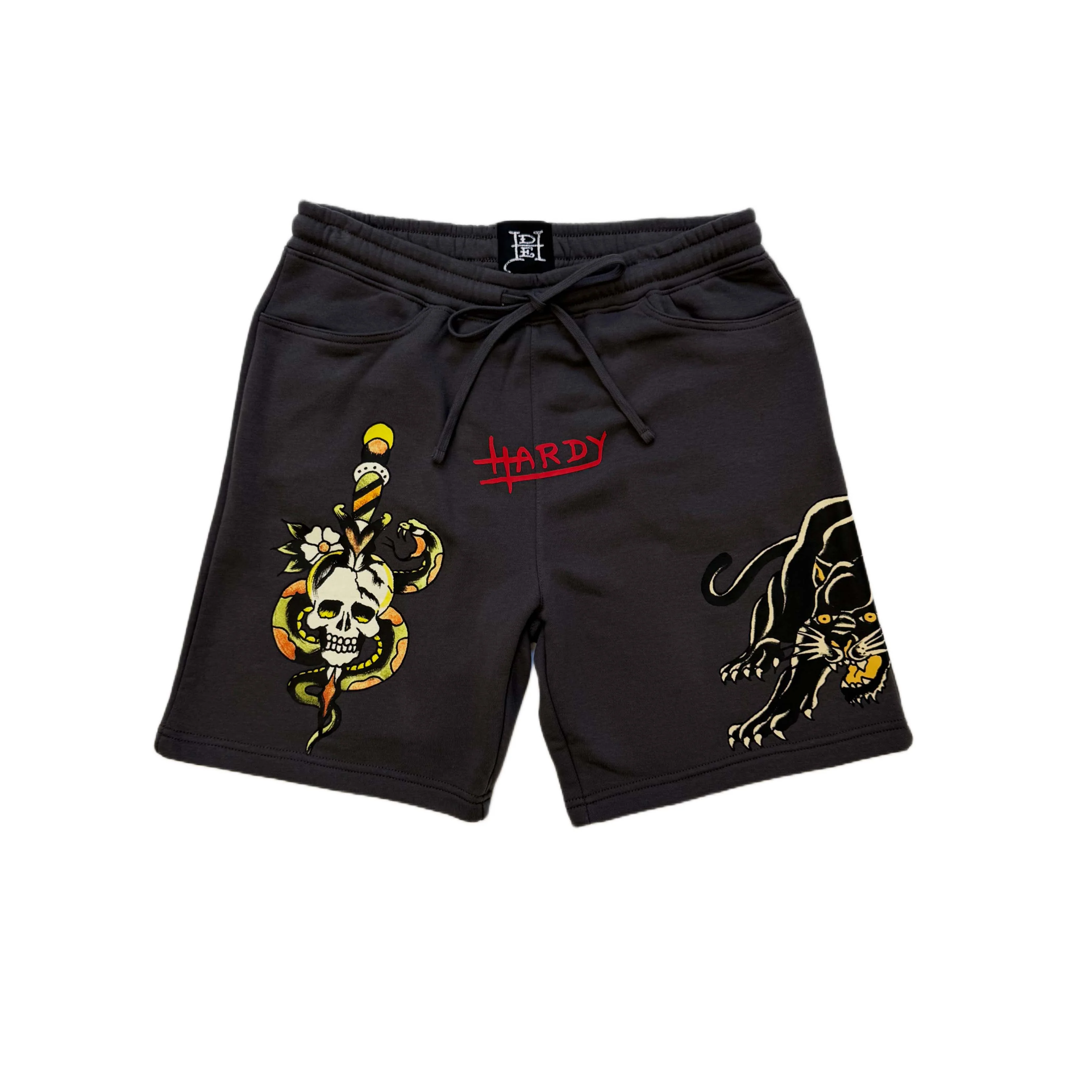 1261-panther-skull-fleece-short-charcoal-1.webp Panther Skull Fleece Short - Charcoal