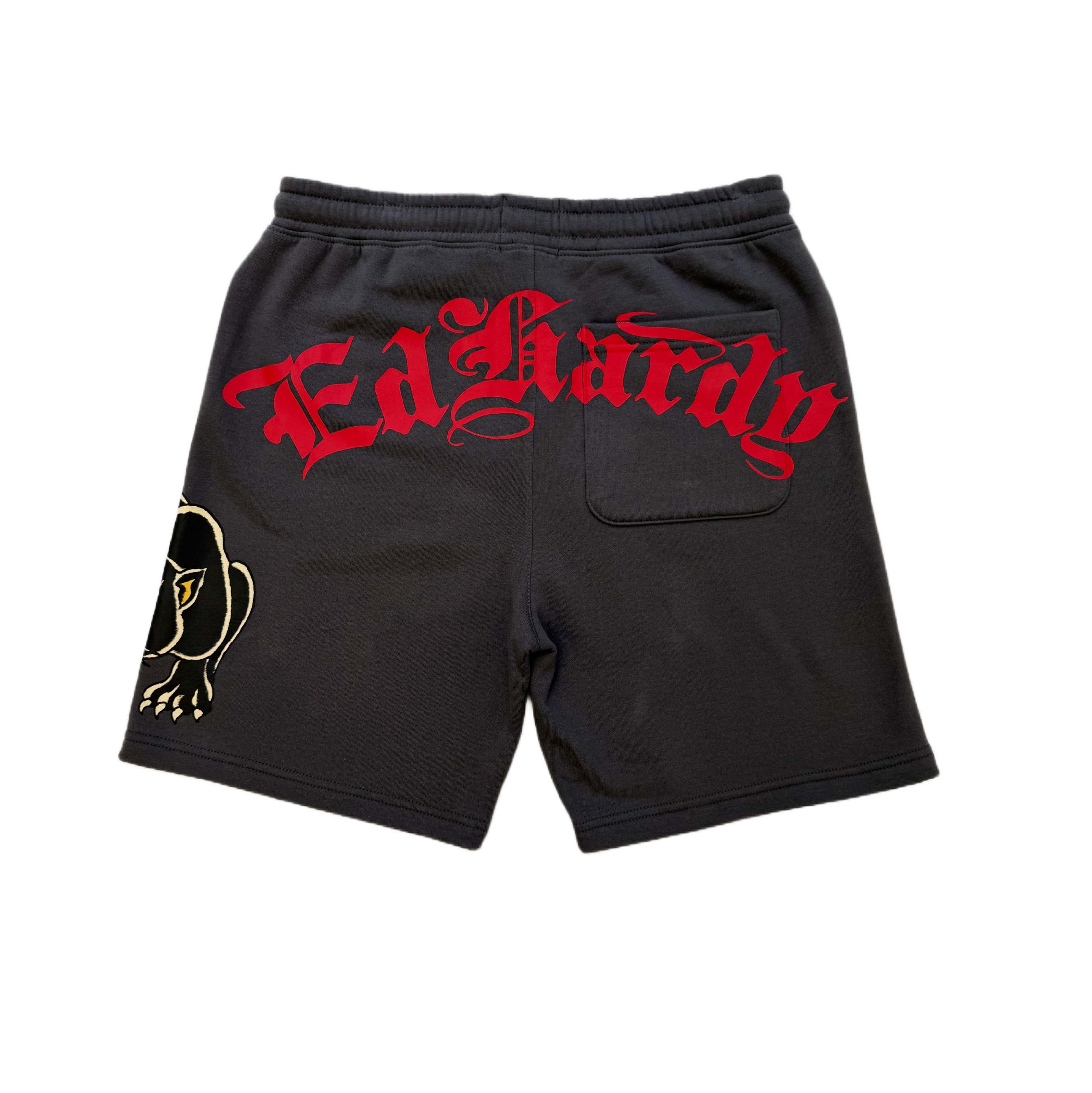 Panther Skull Fleece Short - Charcoal