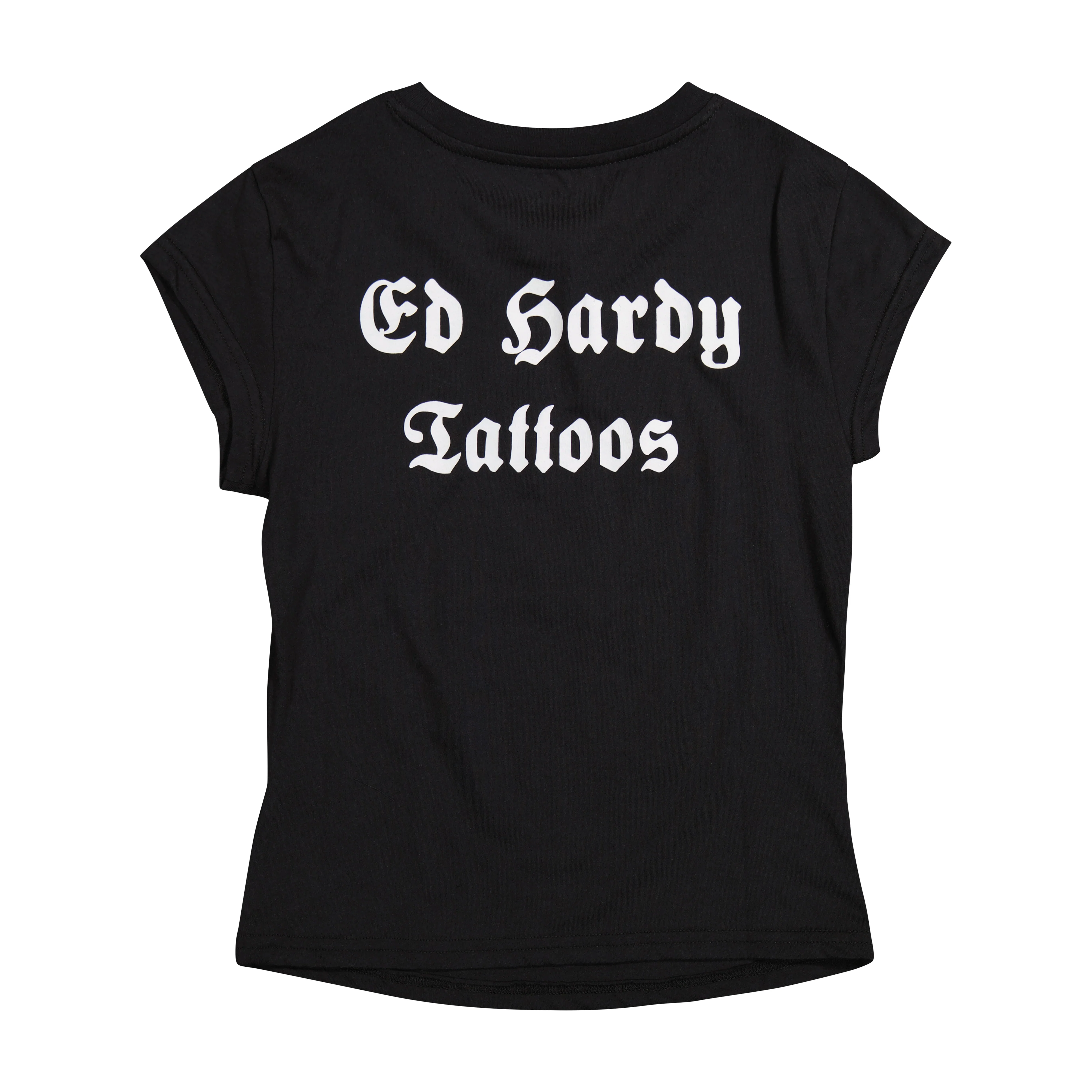 Black Rose Rhinestone Cap Sleeve Tee