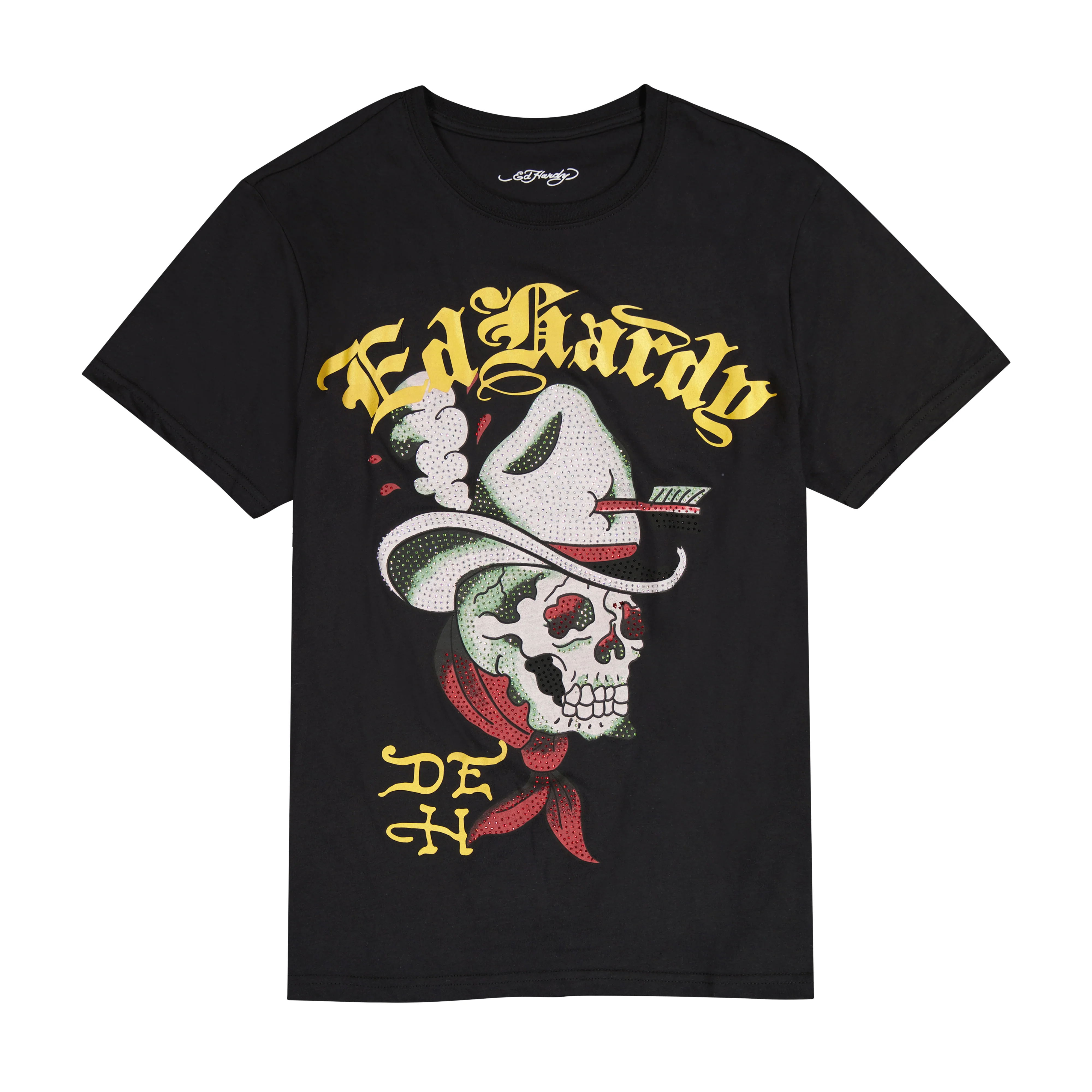Cowboy Skull Throwback Rhinestone Tee
