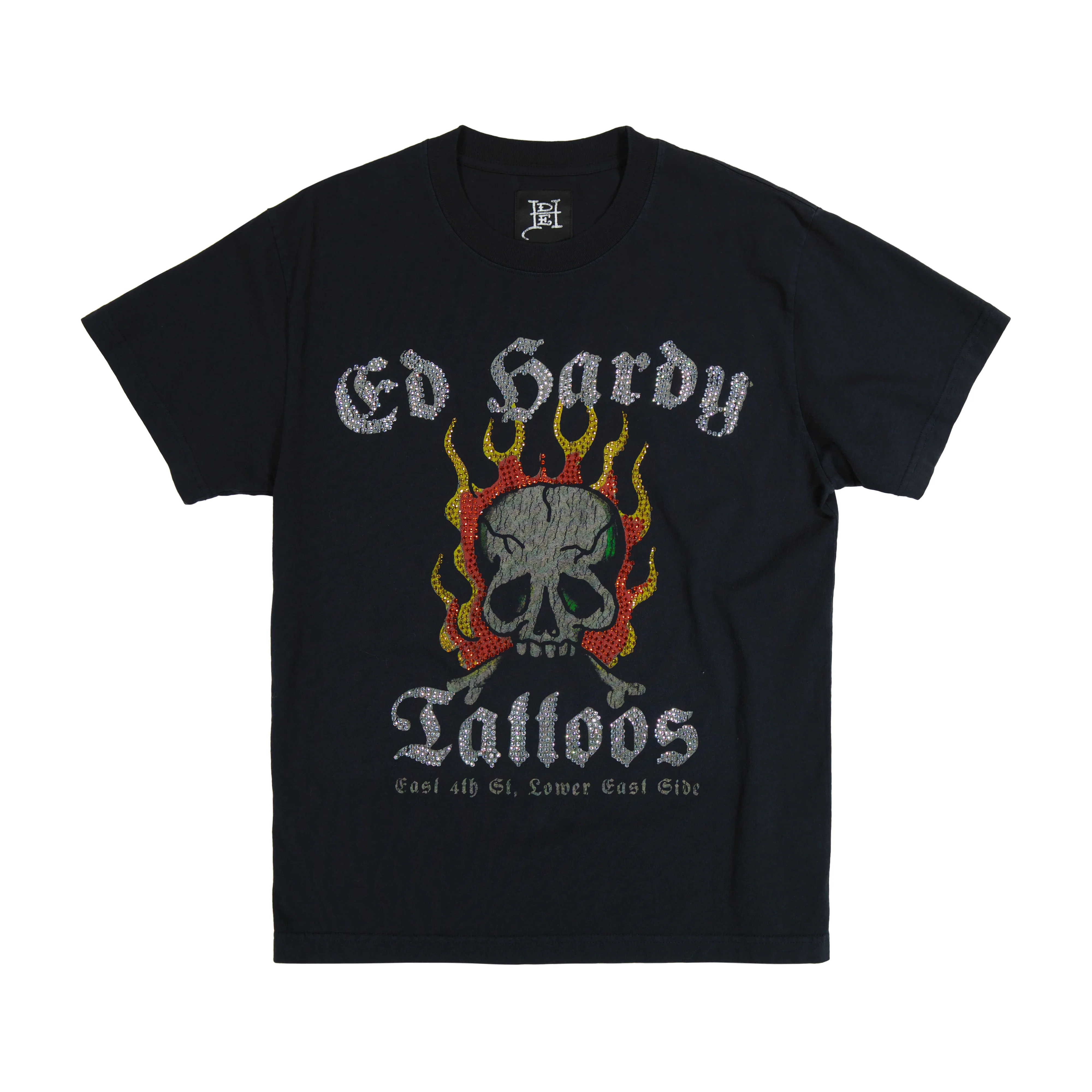 Limited Edition - Rhinestone Flame Skull Tee