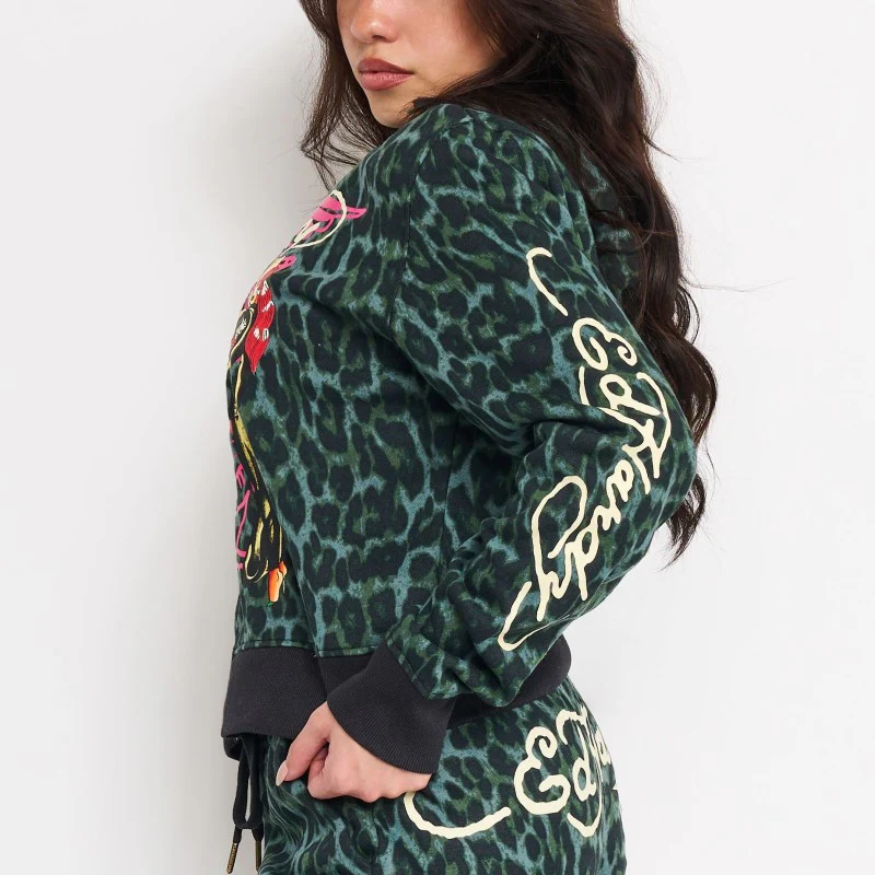 Anchor Rose Relaxed Zip Front Hoodie