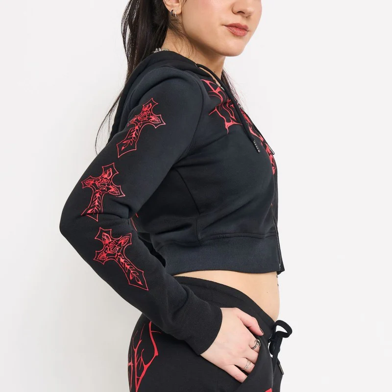 Crosses Zip Front Hoodie