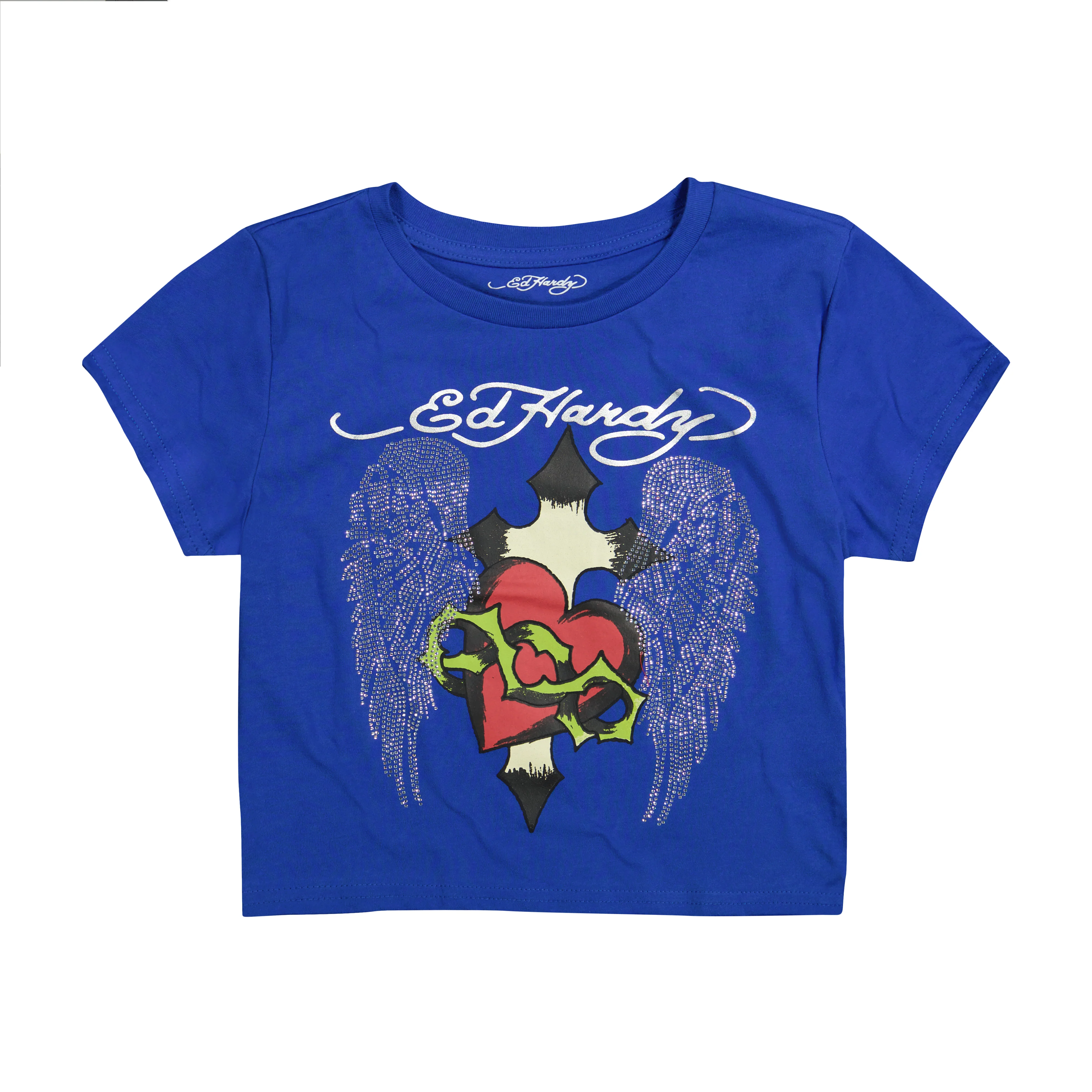 Sacred Heart Wings Rhinestone Baby Tee