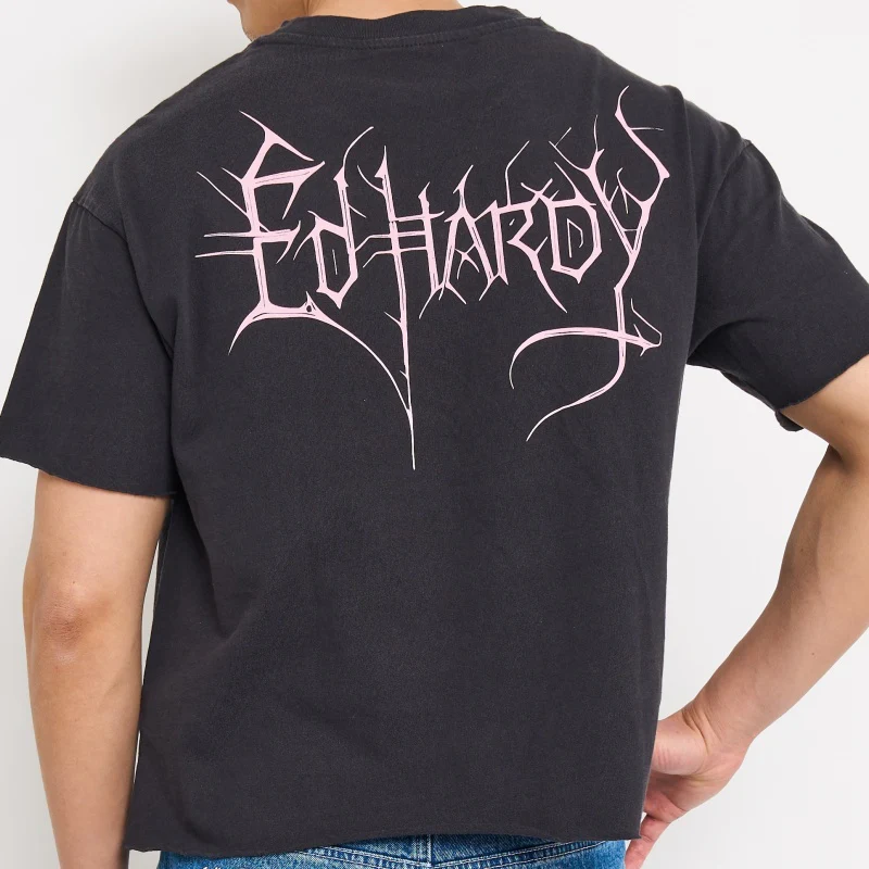 Spider Skull Boxy Cropped Tee