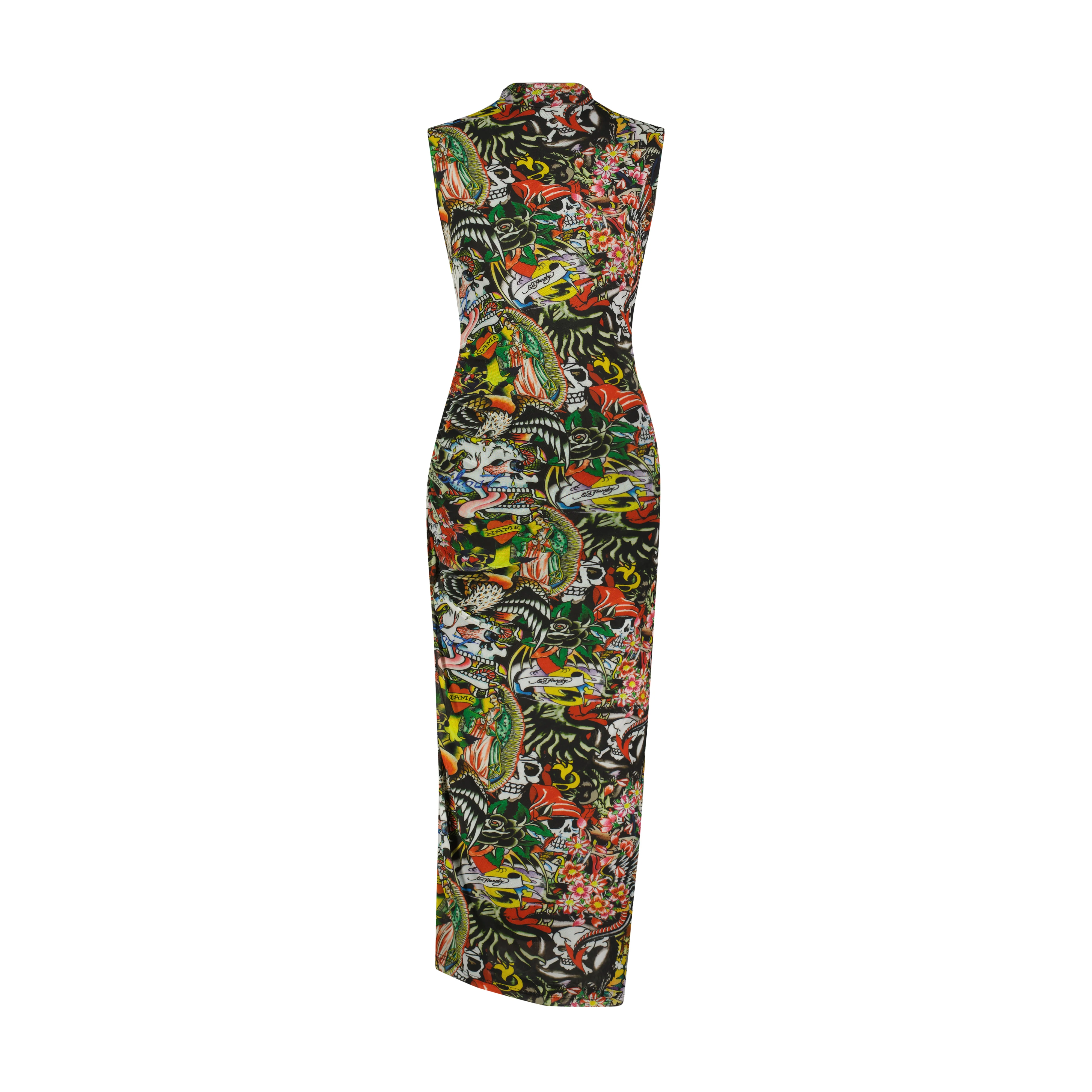 3472-tattoo-collage-print-mesh-maxi-dress-2.webp Tattoo Collage Print Mesh Maxi Dress