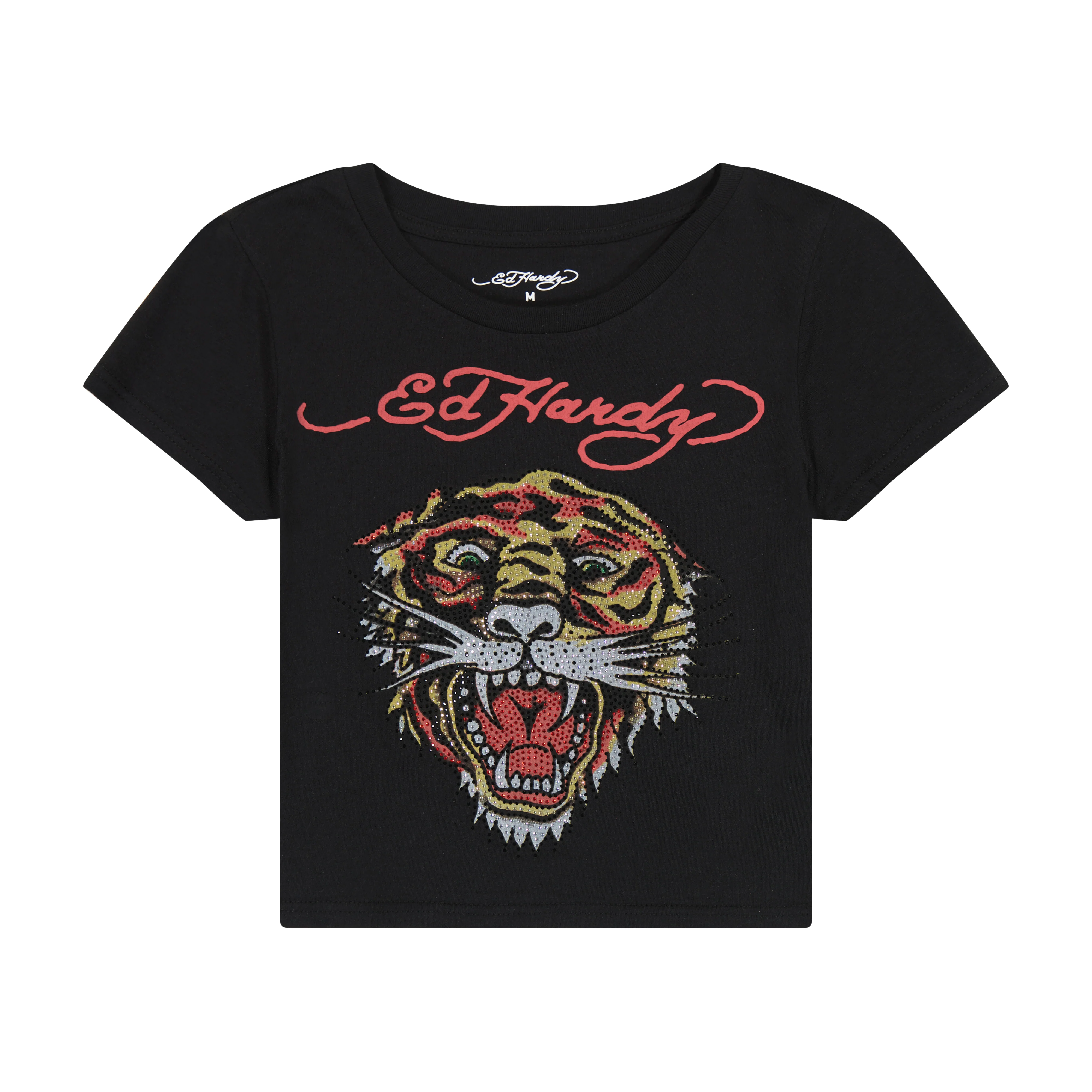 3569-tiger-head-rhinestone-baby-tee-1.webp Tiger Head Rhinestone Baby Tee