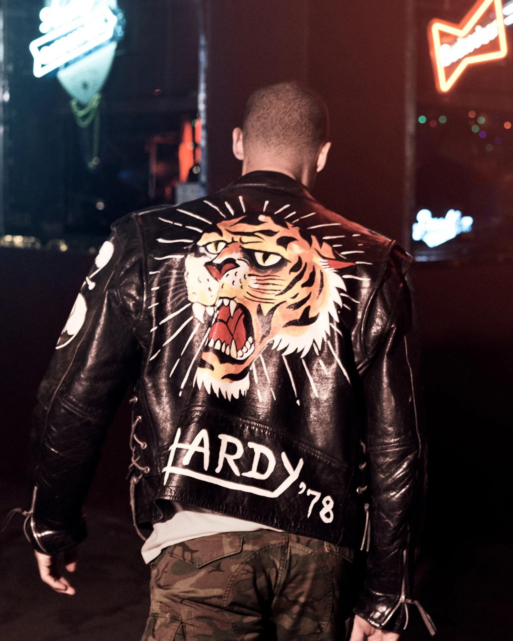 Tiger Painted Leather Jacket - Custom