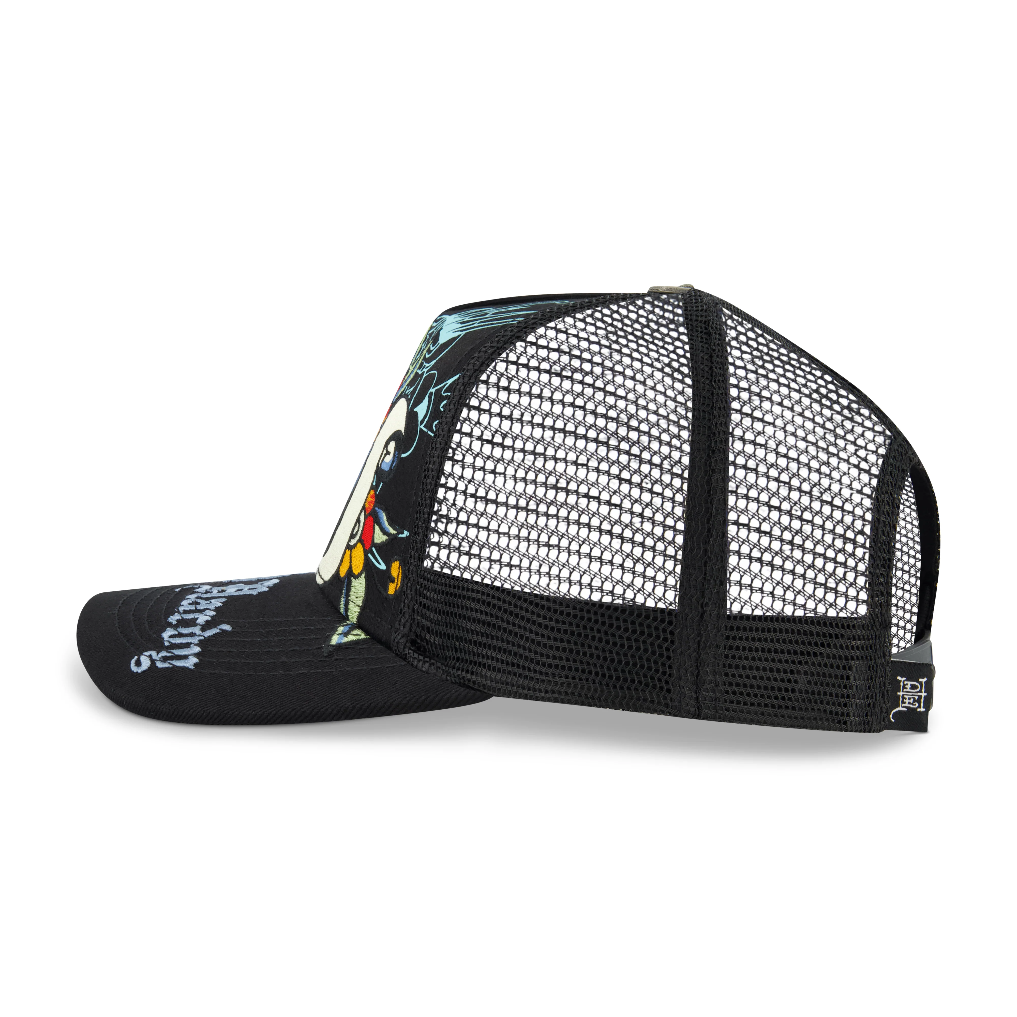 3677-tiger-skull-trucker-hat-black-2.webp Tiger Skull Trucker Hat - Black