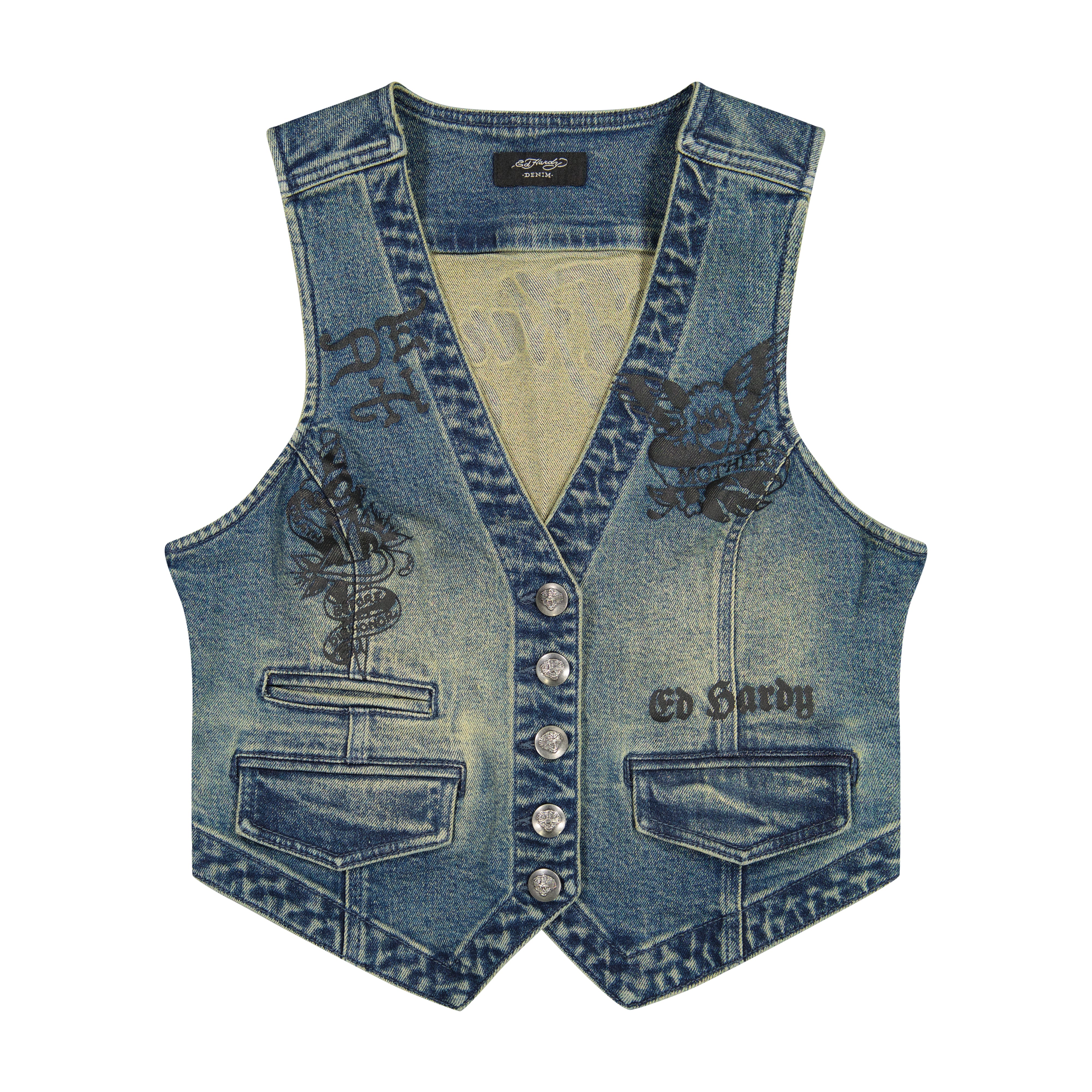 597-multi-tattoo-denim-vest-1.jpg Multi Tattoo Denim Vest