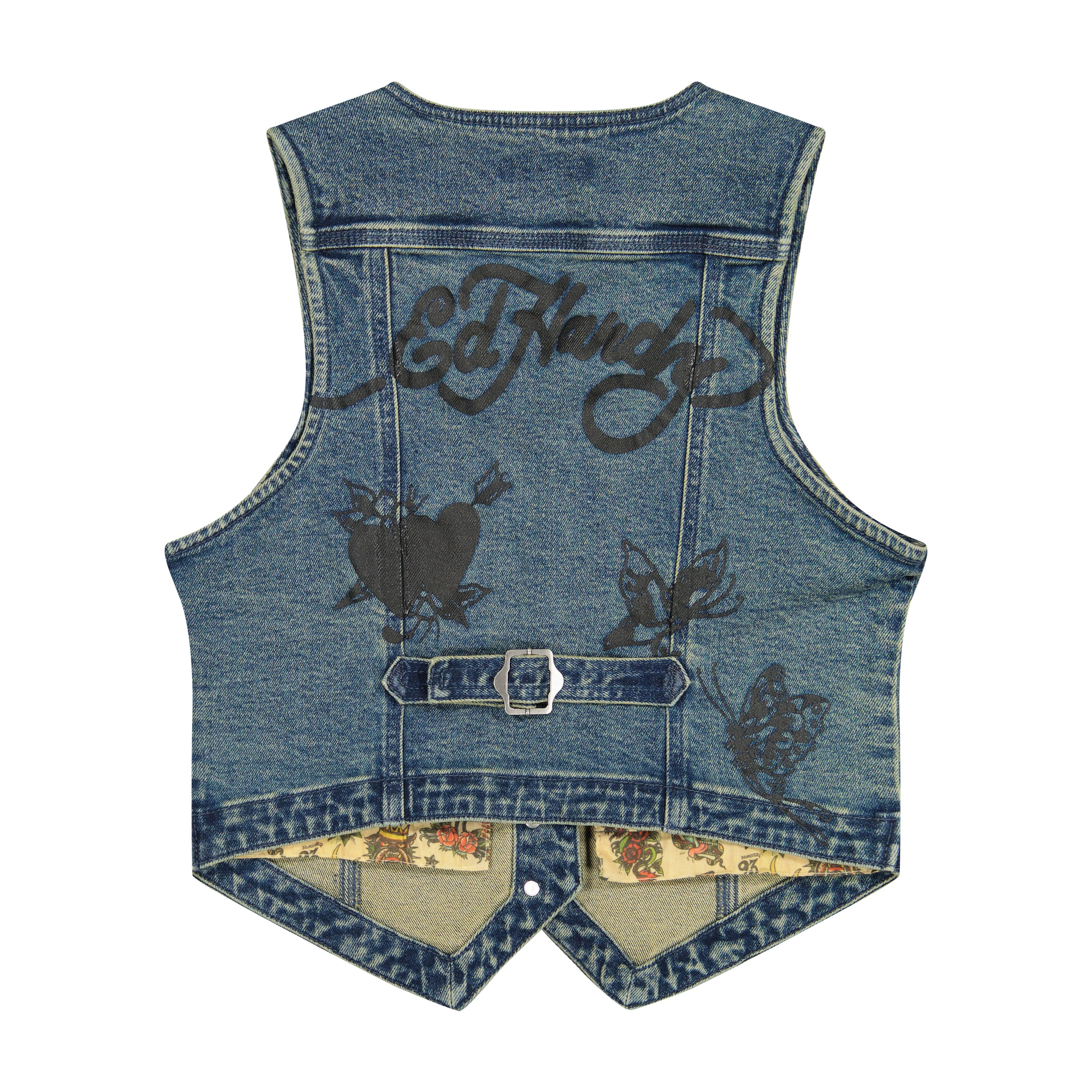 Multi Tattoo Denim Vest